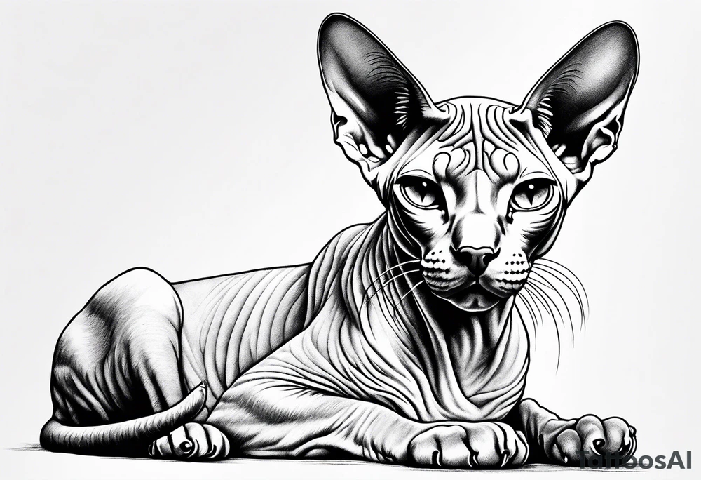 sphynx cat tattoo idea