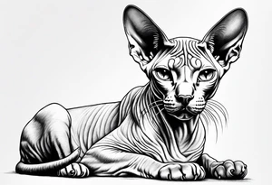 sphynx cat tattoo idea