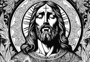 Pain suffering of Jesus Christ tattoo idea
