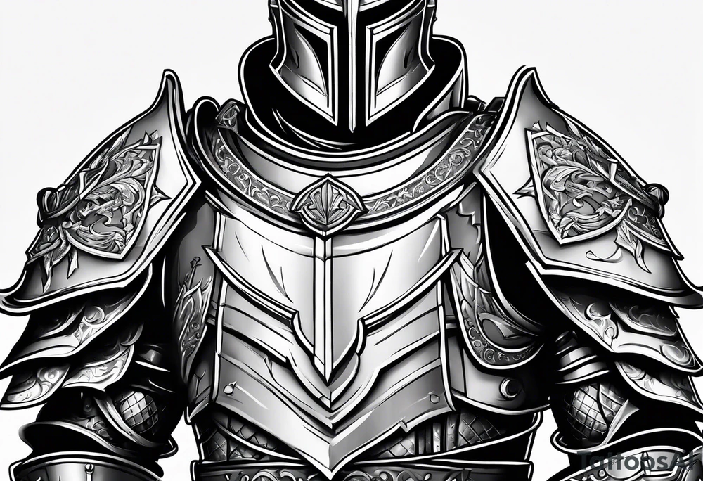 knight heavy armor surrounded tattoo idea