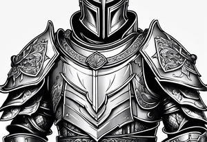knight heavy armor surrounded tattoo idea