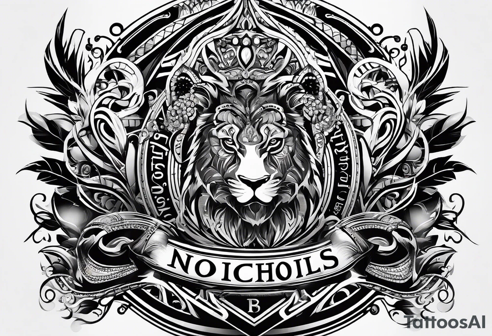 logo with the last name Nichols and the letters B, O, L, H, E, D, J, and R tattoo idea