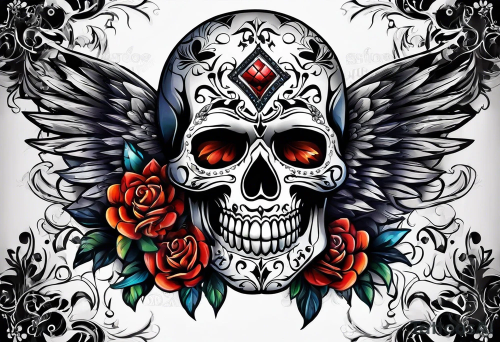 day of dead, skull tattoo idea