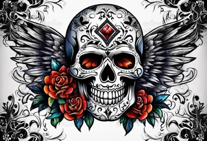 day of dead, skull tattoo idea