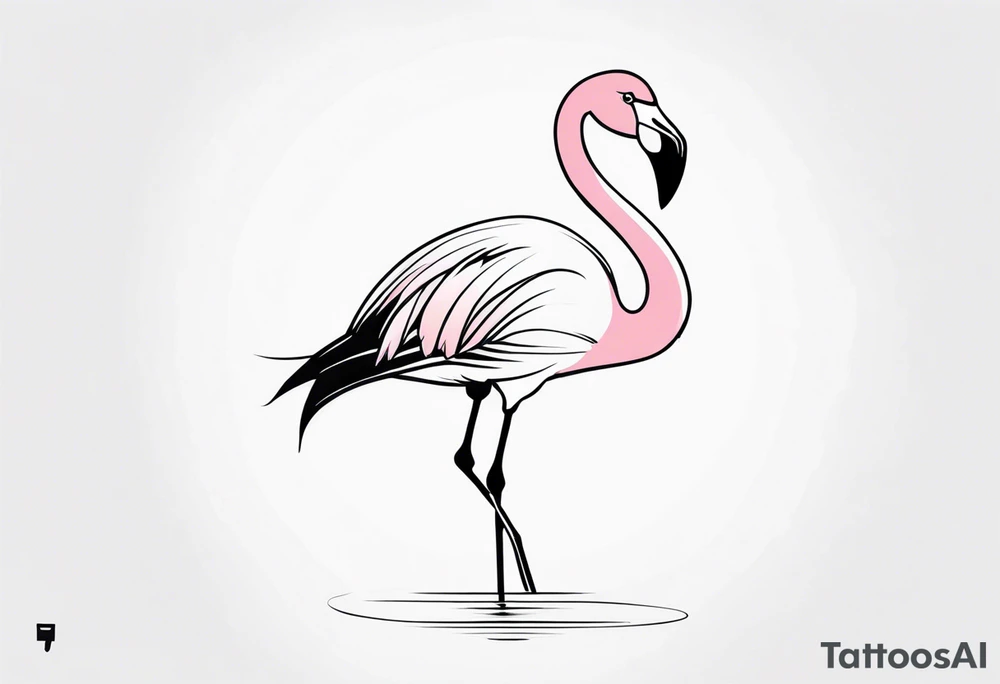 cute flamingo tattoo idea