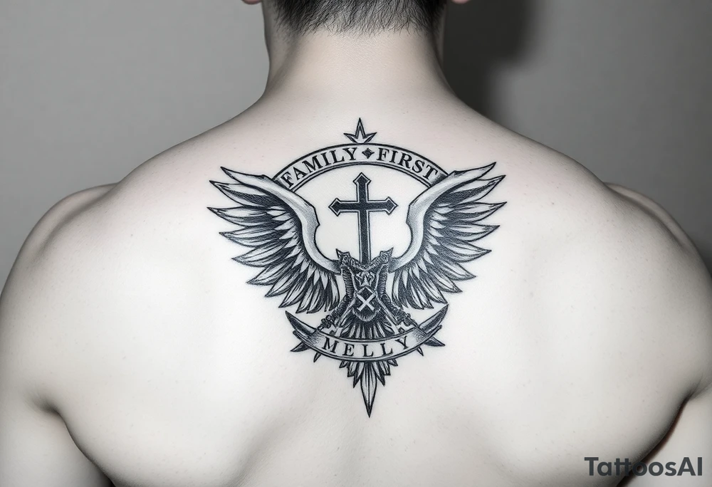 Symbolizes strength, “family first”, mortality, and mental health healing tattoo idea