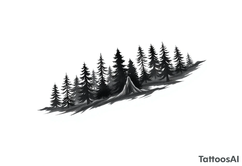 Coniferous forest silhouette around the forearm a tattoo tattoo idea