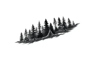 Coniferous forest silhouette around the forearm a tattoo tattoo idea