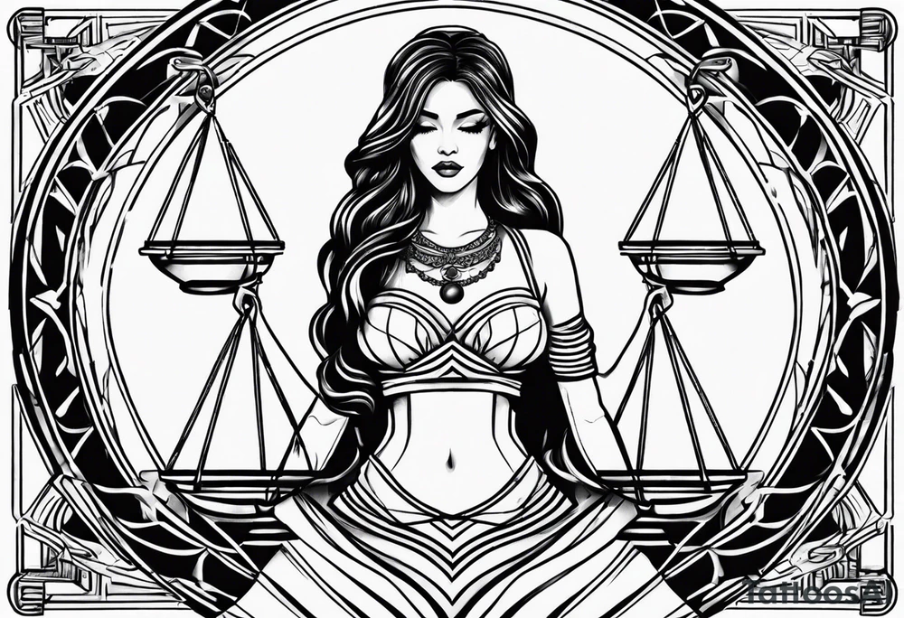 Black Libra Lady tattoo idea
