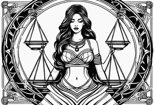 Black Libra Lady tattoo idea