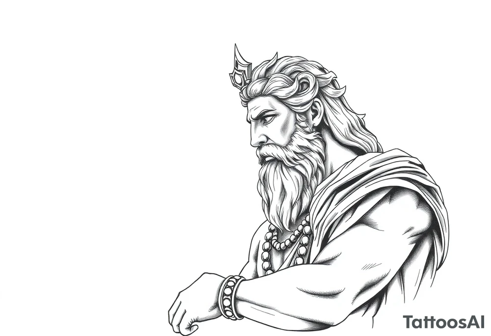 GREEK GOD LOOKING OVER HIS EMPIRE tattoo idea