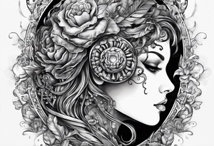 A brain spilling out of a cornocopia tattoo idea