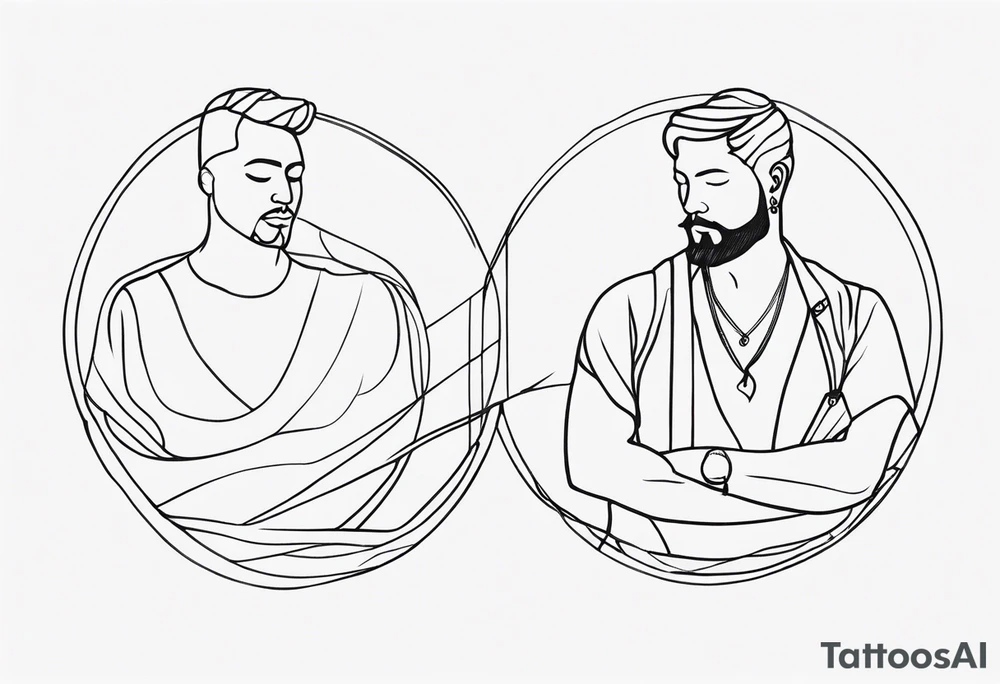 Men outline tattoo idea