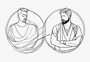 Men outline tattoo idea