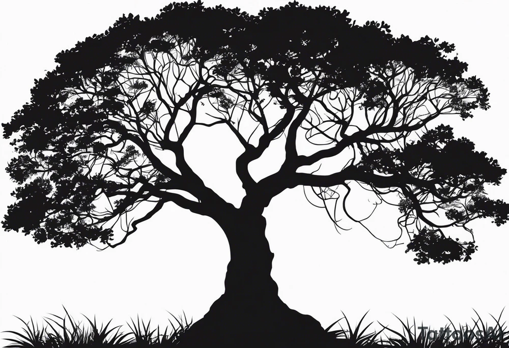 Tree Silhouette - Simple outline of a tree without leaves. tattoo idea