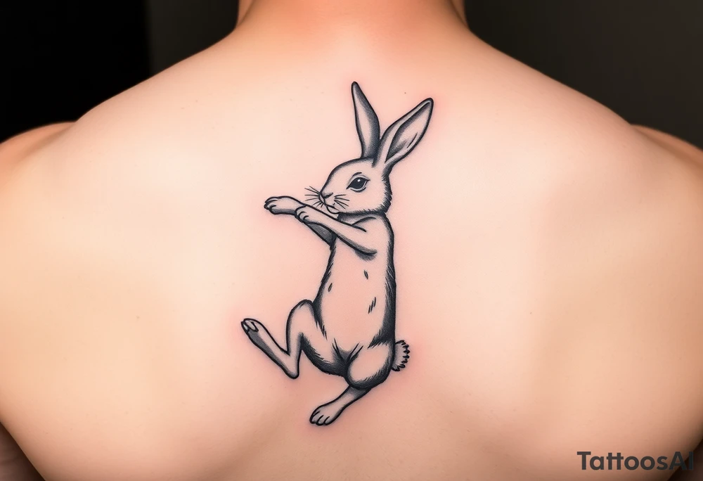 a bunny doing a back flip tattoo idea