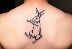 a bunny doing a back flip tattoo idea