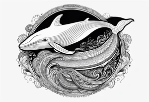 Backwards Breaching North Pacific humpback whale paisley tattoo idea