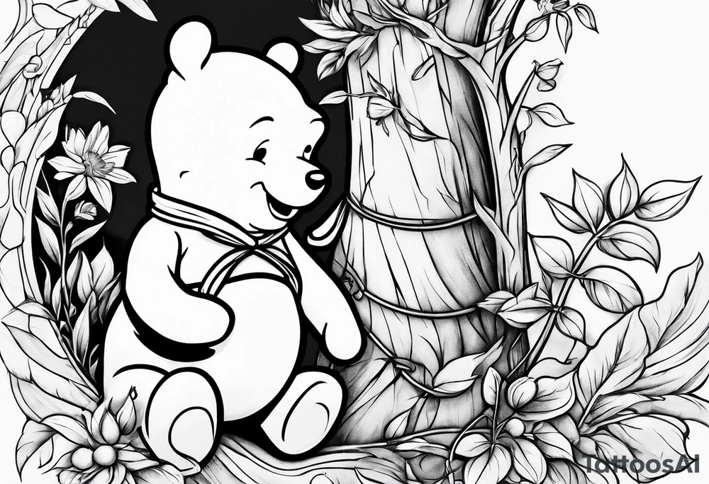 Winnie Pooh smoking joint tattoo idea