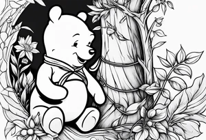 Winnie Pooh smoking joint tattoo idea