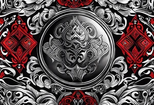 Arm sleeve, black, gray, silver, red, tribal, include elements of fire, include subtle elements of motorcycles, include elements of wrestling tattoo idea