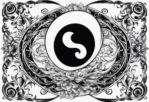 infinity symbol mixed with ying yang symbol, make it simple tattoo idea