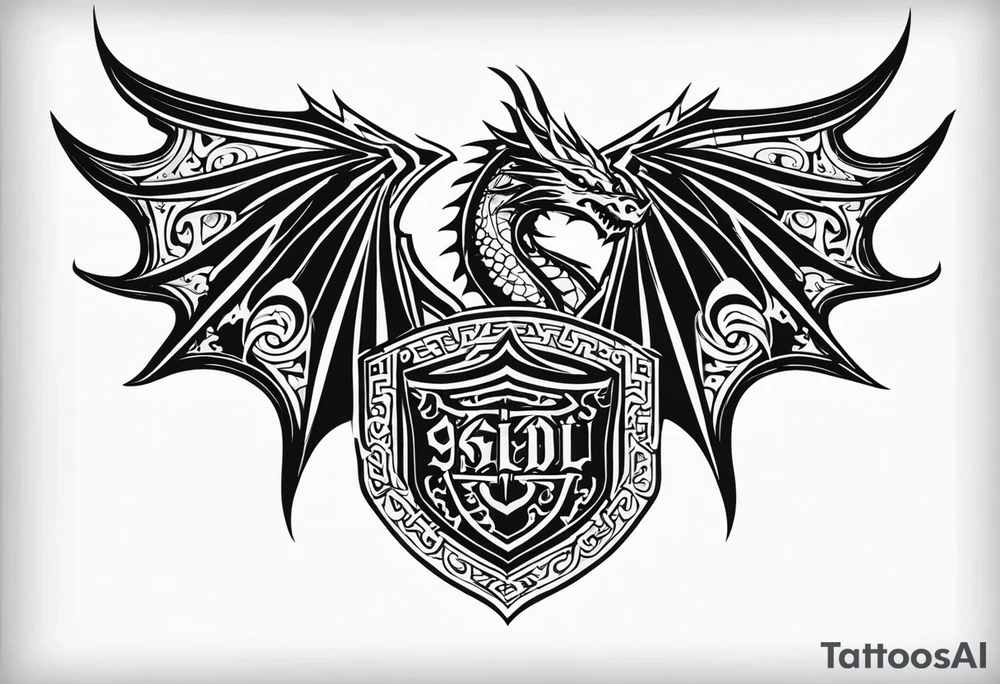 Valhalla sheild dragon tattoo idea