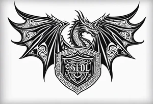 Valhalla sheild dragon tattoo idea