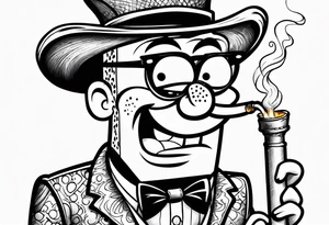spongebob smoking cigarette tattoo idea