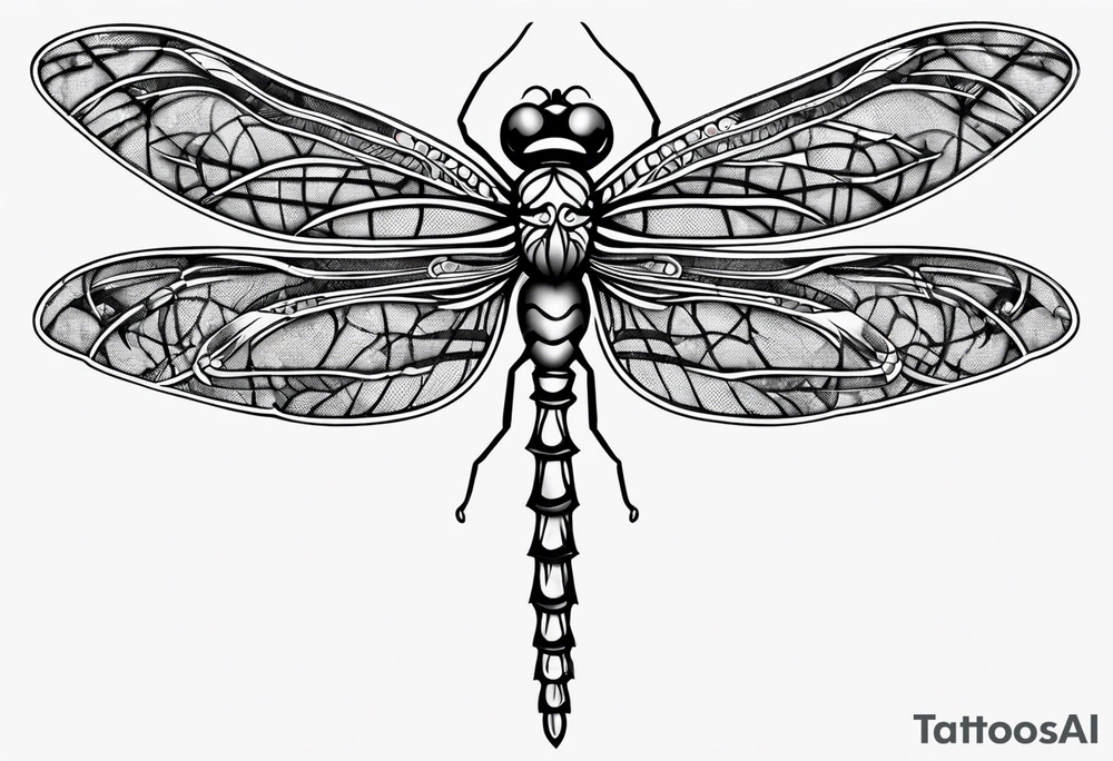 barbed wire dragonfly tattoo idea