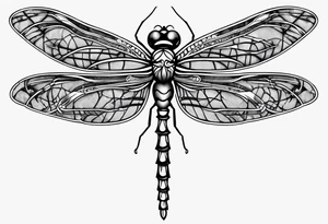 barbed wire dragonfly tattoo idea