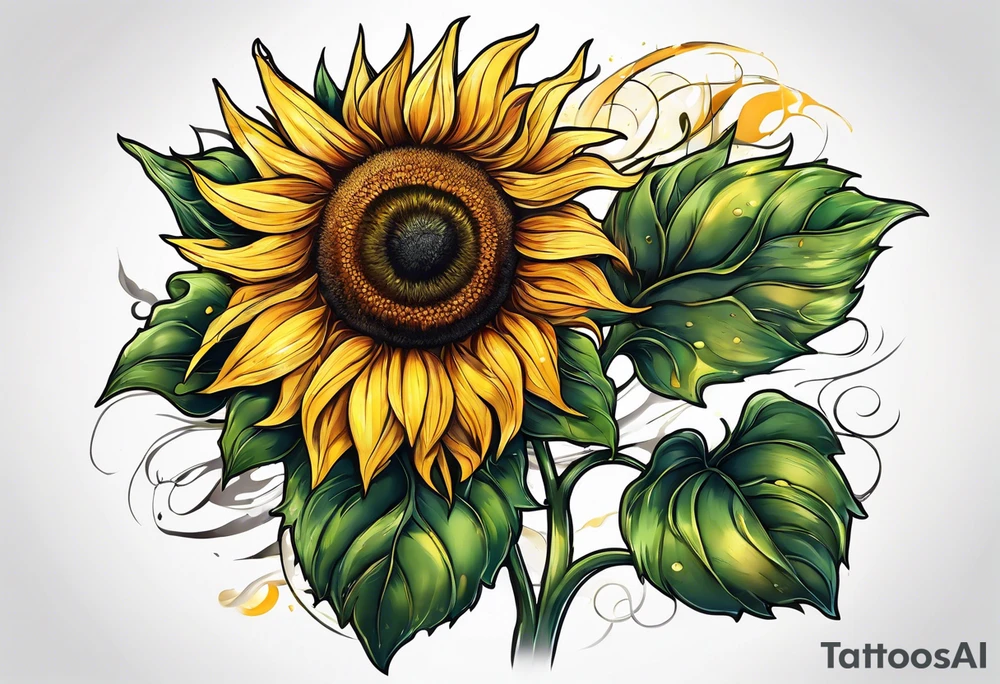 Sunflower for a male tattoo tattoo idea