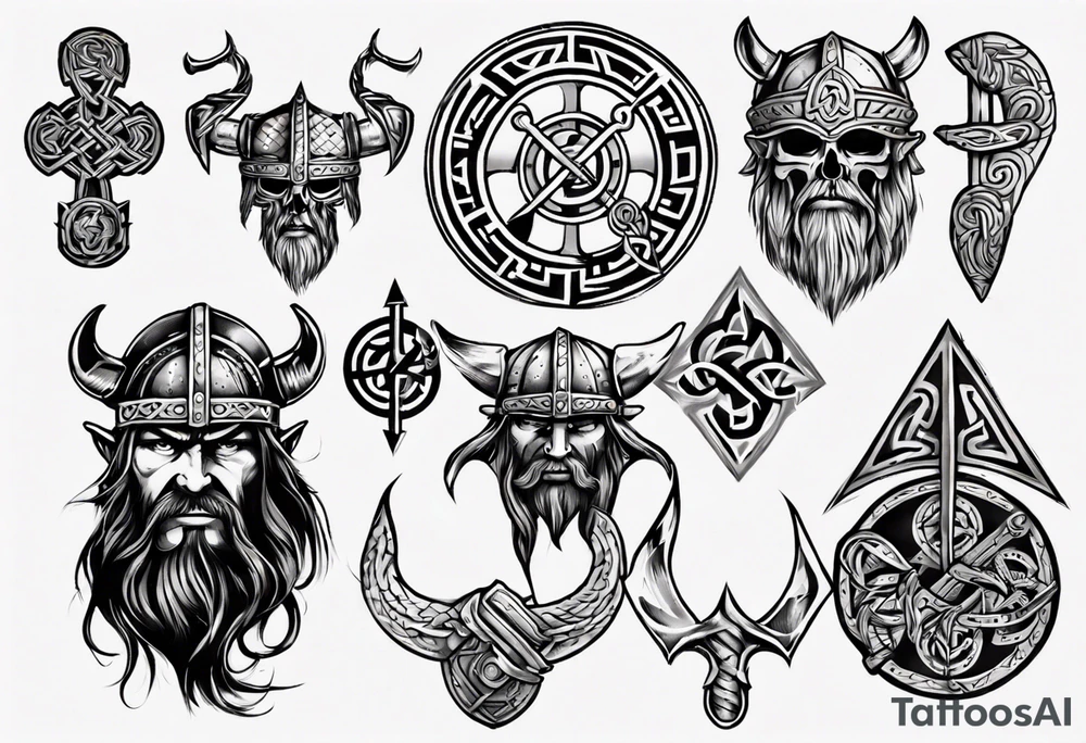 Viking symbols tattoo idea