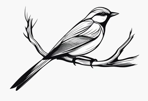 A bird perched on a tree branch. tattoo idea