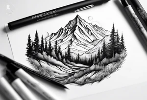 Bergpanorama, Unterarm tattoo idea