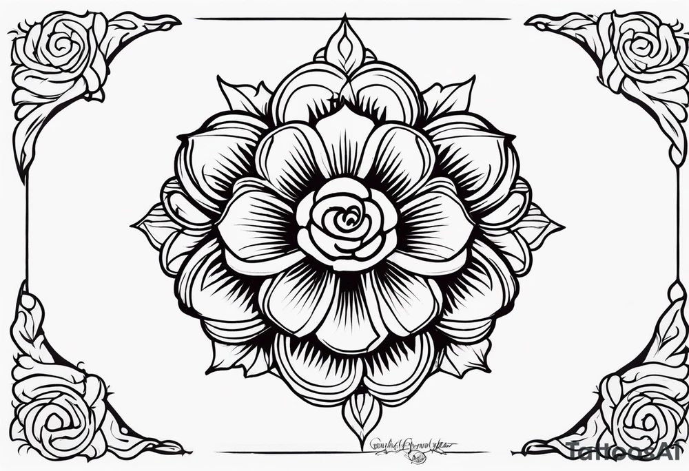 Gothic Tudor rose tattoo idea