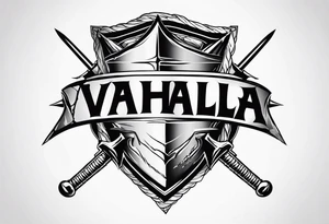 Valhalla sword shield barb wire tattoo idea