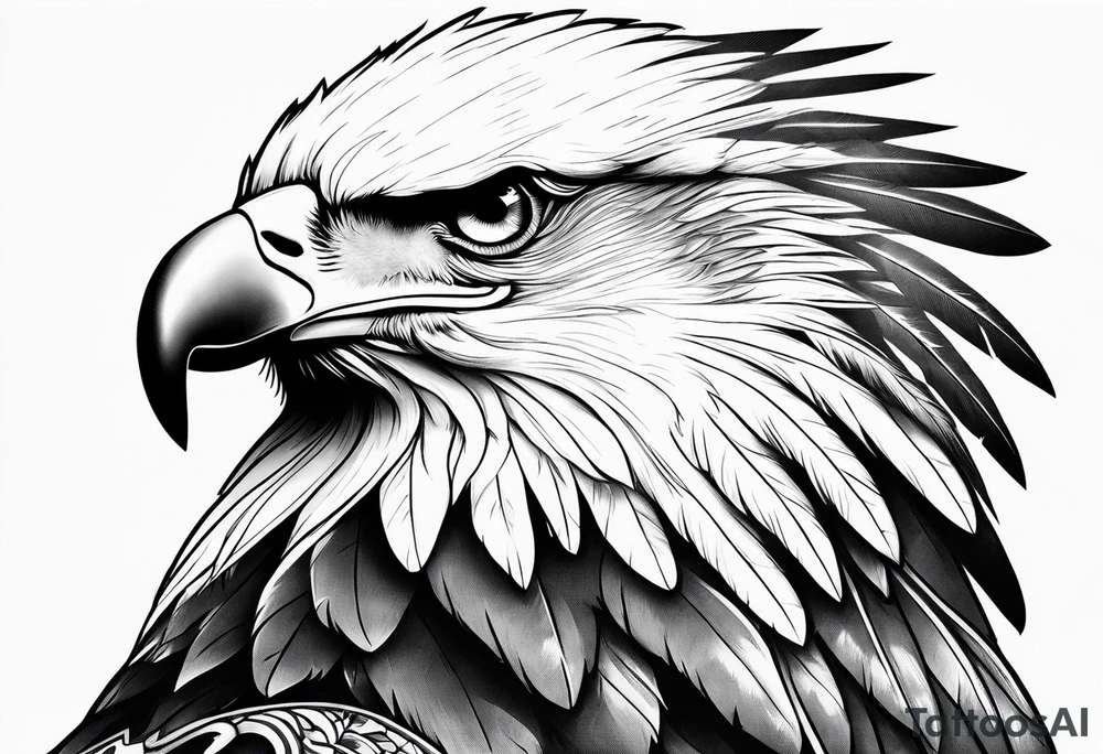 Eagle with war bonnet tattoo idea