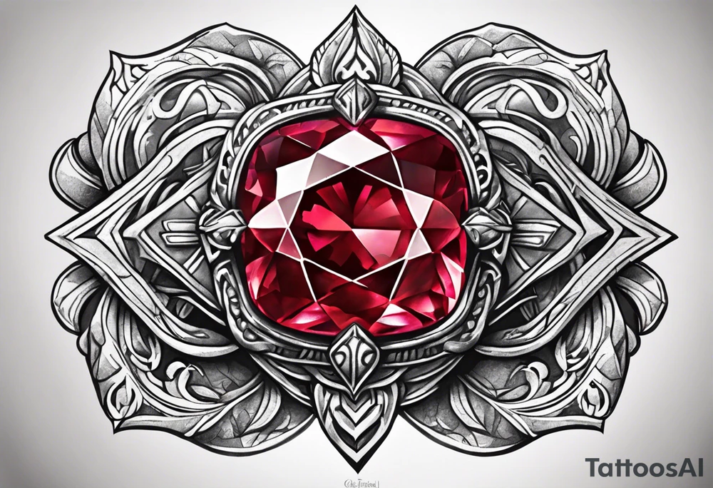 Ruby gem stone with the number 8 incorporated. tattoo idea