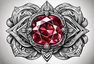 Ruby gem stone with the number 8 incorporated. tattoo idea