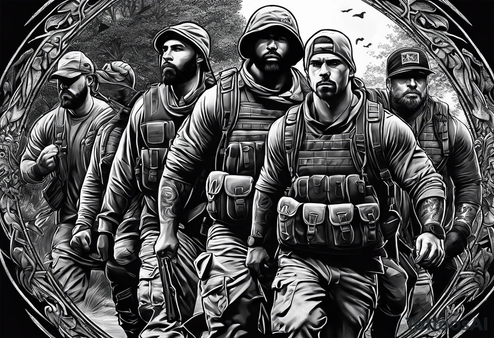 Rucking, brotherhood, shadows, fitness, GrowRuck tattoo idea