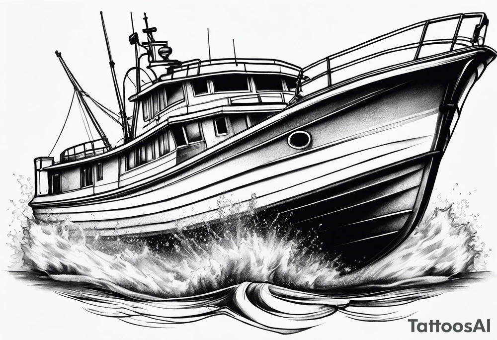 Boat breaking in half tattoo idea