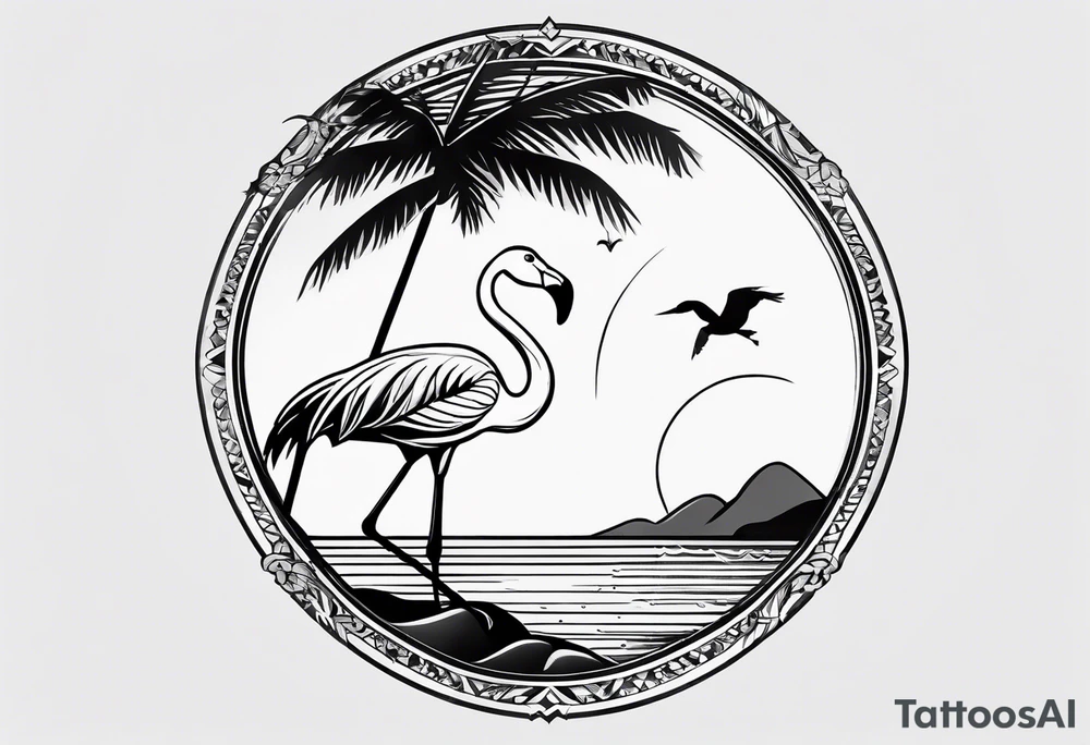 cute flamingo tattoo idea