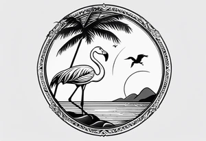 cute flamingo tattoo idea