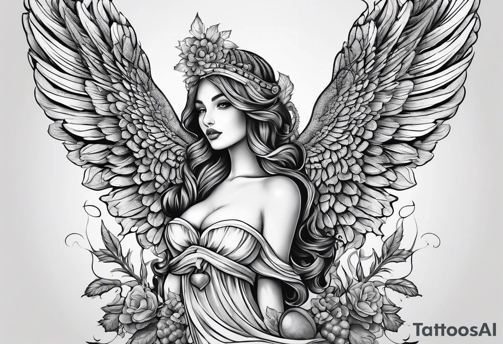 Dolly, acorn, wings tattoo idea