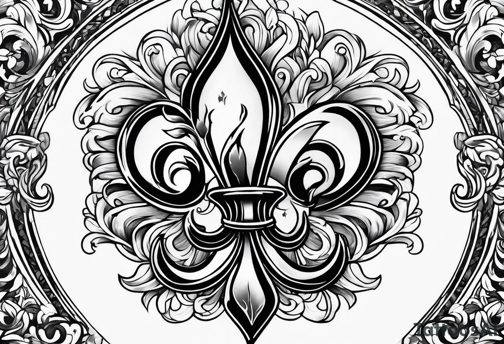 Fleur de lys de feu tattoo idea