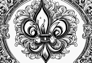 Fleur de lys de feu tattoo idea