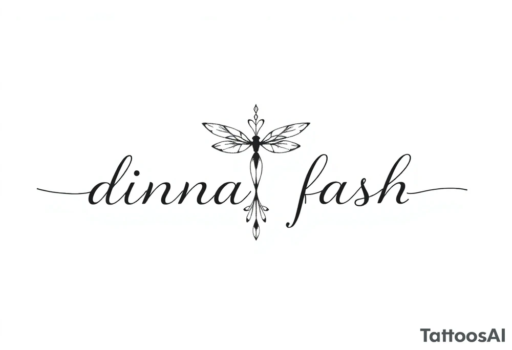 dinna fash. Style celtic flower. Dragon fly. Minimaliste. Simple tattoo idea