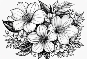 Flowers with “gasparri” embedded tattoo idea