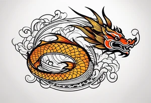 I want a dragon tattoo In gold and black for the story of koi fish tattoo tattoo idea